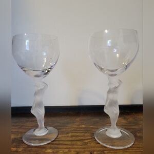 Bayel Crystal Bacchante Frosted Nude Stem Claret Wine Glasses